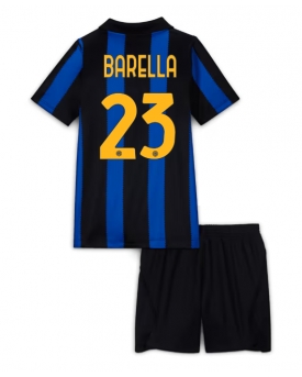 Billige Fotballdrakt Inter Milan Nicolo Barella #23 Replika Hjemmedraktsett Barn 2026-27 Kortermet (med bukser)